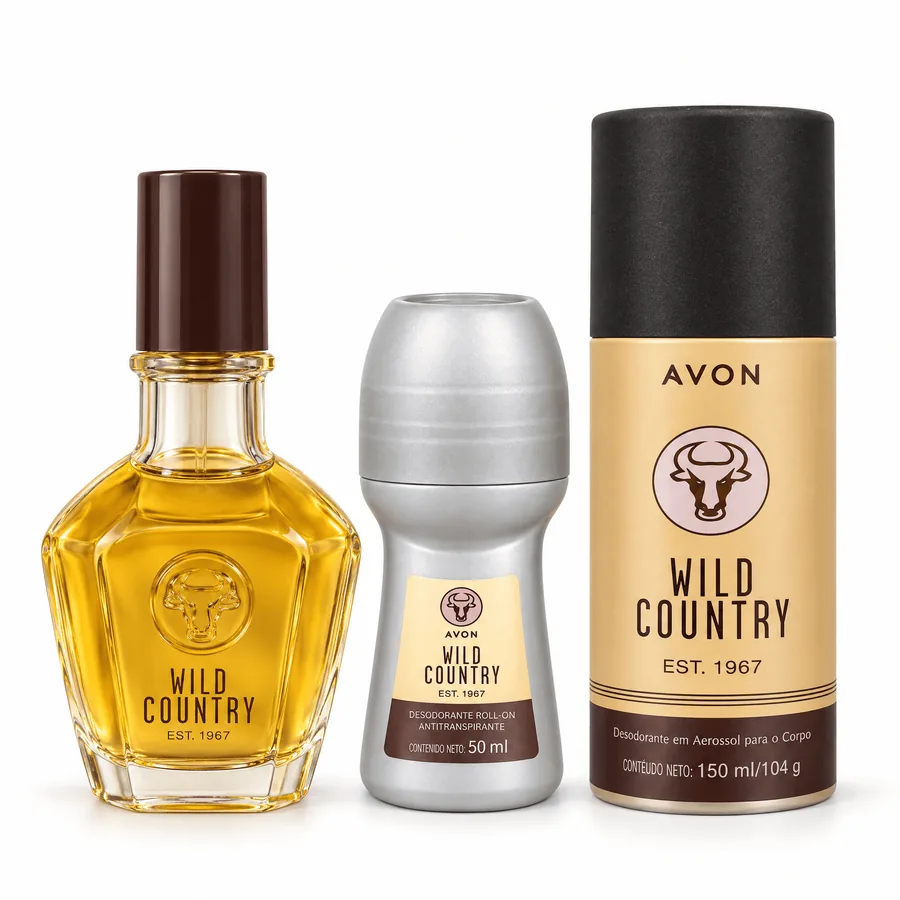 Pack Masculino Wild Country: Colonia + Aerosol 150ml + Roll-on 50ml